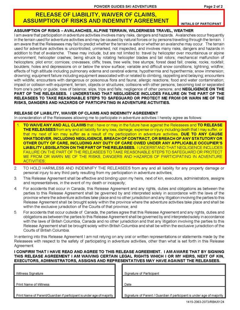 RELEASE POWDER GUIDES SKI ADVENTURES January 2024 Page 2